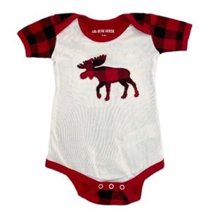 Little Blue House Plaid Moose Jasper Onesie Diaper Shirt